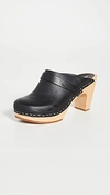 SWEDISH HASBEENS SLIP IN CLASSIC CLOGS BLACK,HBEEN20107