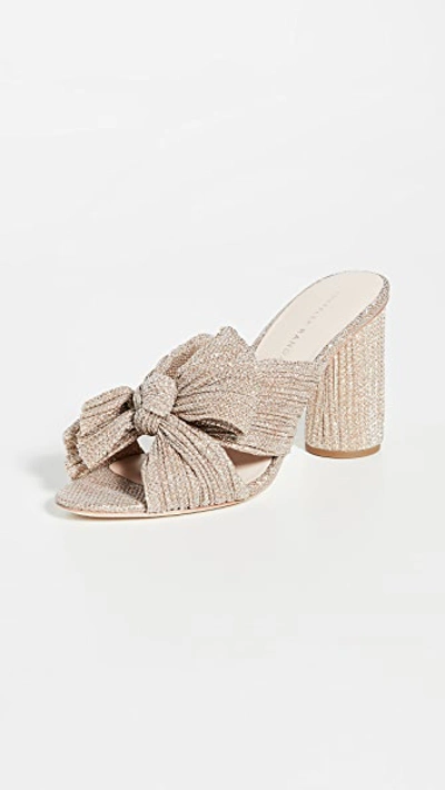 Loeffler Randall Women's Penny Pleated Mhigh-heel Slide Sandals In Platinum Rose