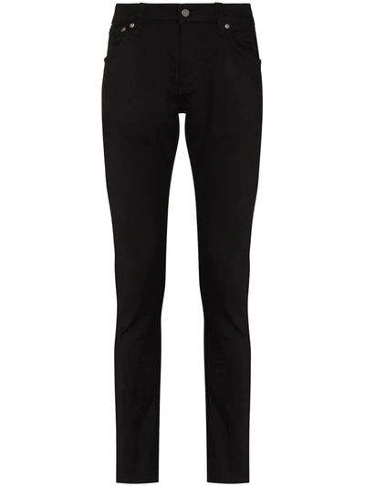 Nudie Jeans Tight Terry Mid-rise Skinny Jeans In Black