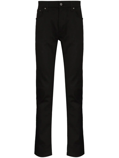 Nudie Jeans Lean Dean Dry Slim-leg Jeans In Black