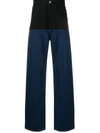RAF SIMONS TWO-TONE WIDE JEANS