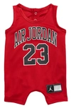 Jordan Babies' Jersey Graphic Romper In Red