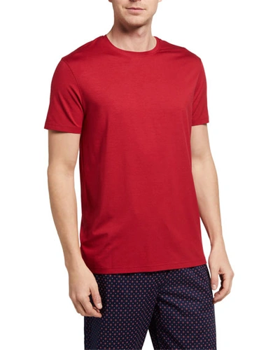 Derek Rose Basel 8 Stretch Micro Modal Jersey T-shirt In Red