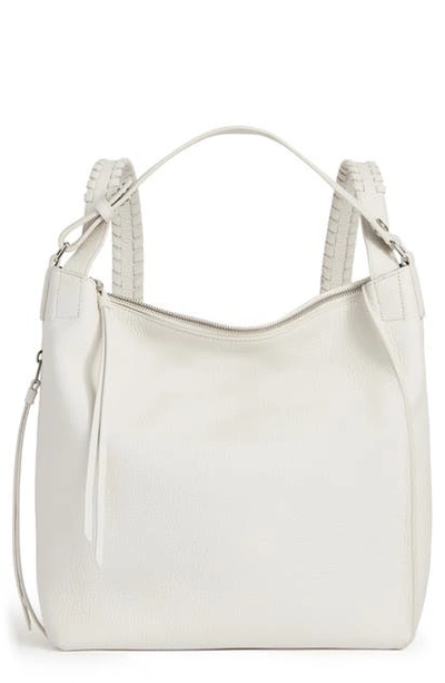 Allsaints Small Kita Convertible Leather Backpack In Chalk White