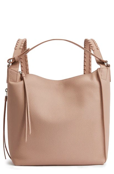 Allsaints Small Kita Convertible Leather Backpack In Nude Pink