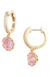 Kate Spade That Sparkle Pave Huggie Hoop Earrings In Pink
