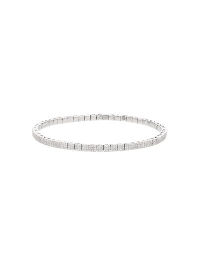 Shay 18kt White Gold 6.5 Inch Baby Pavé Diamond Bracelet In Metallic