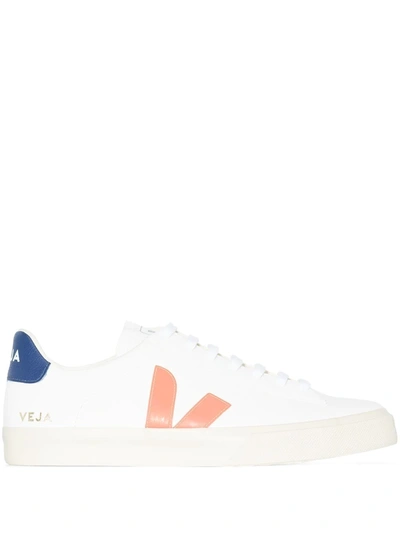 Veja Campo Lace-up Sneakers In White,orange,blue