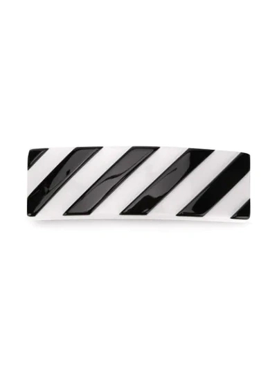 Off-white Diagonal Stripe Barette In White