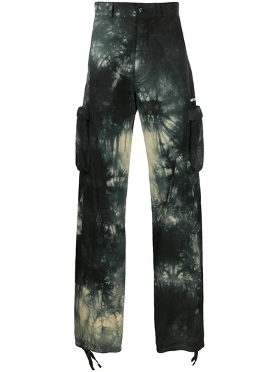 Off-white Tie-dye Cargo Trousers In Grey