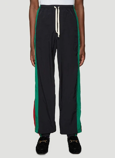 Gucci Contrasting Panelled Jogging Pants In Black
