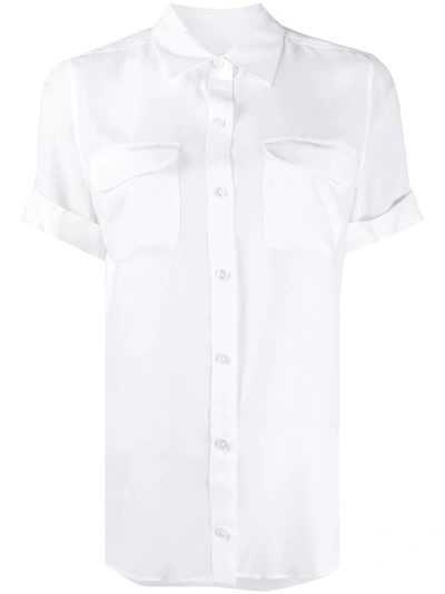 Equipment Double Pocket Silk Shirt In Nature White