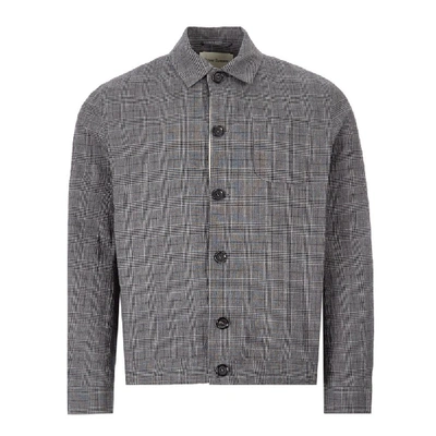 Oliver Spencer Buckland Prince Of Wales Checked Cotton-blend Jacket In Grey