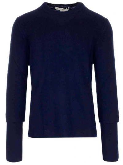 Comme Des Garçons Shirt Layered Knitted Sweater In Blue