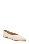 Aeyde 'moa' Choked-up Leather Flats In Creamy Leather