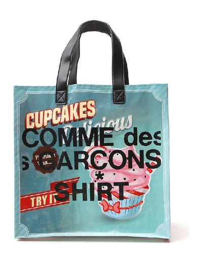 Comme Des Garçons Shirt Graphic Printed Tote Bag In Multi
