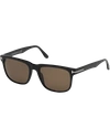 Tom Ford Men's Stephenson Square Polarized Sunglasses In Black Brown