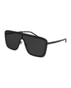 SAINT LAURENT UNISEX MASK METAL SHIELD SUNGLASSES,PROD228680243