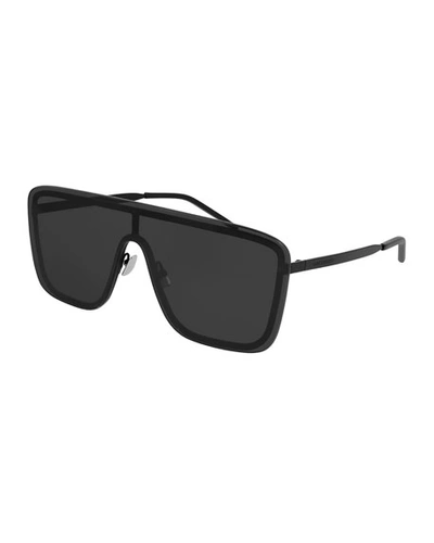 SAINT LAURENT UNISEX MASK METAL SHIELD SUNGLASSES,PROD228680243