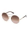 TOM FORD DOLLY ROUND GRADIENT METAL SUNGLASSES,PROD229940009