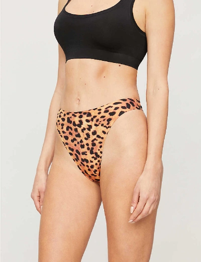 We Are Hah High End Leopard-print Stretch-jersey Thong In Lanka+leopard+print