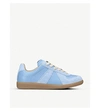 Maison Margiela 20mm Replica Leather & Suede Sneakers In Denim