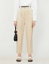 SANDRO Nylo wide-leg high-rise cotton-twill trousers