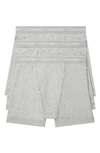 Calvin Klein 3-pack Cotton Boxer Briefs In Heather Grey