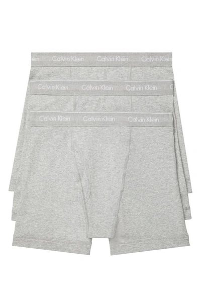 Calvin Klein 3-pack Boxer Briefs In Heather Grey