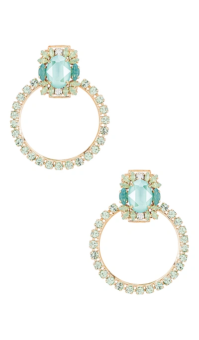 Anton Heunis Gem Cluster Hoops In Light Green