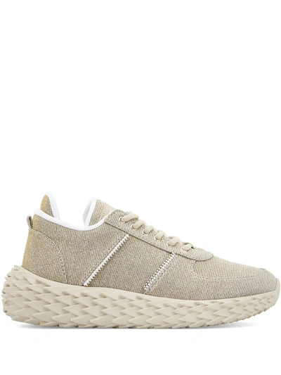 Giuseppe Zanotti Urchin Sneakers In Lurex And Fabric- Delivery In 3-4 Weeks In Beige
