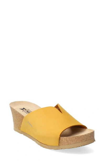 Mephisto Lisane Slide Sandal In Ochre Nubuck Leather