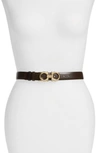 Ferragamo Ceylon Reversible Leather Belt In Candy/ Nero