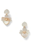Kate Spade Flower Drop Earrings In Cream Multi/ Gold
