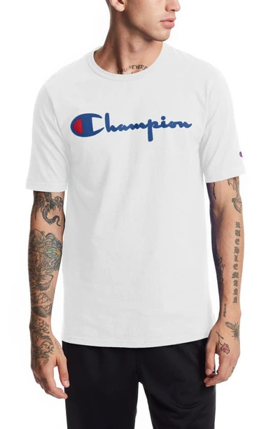 Champion Script Embroidered Logo T-shirt In White