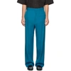 BALENCIAGA BLUE WOOL BAGGY TAILORED TROUSERS