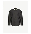 FENDI Branded-collar slim-fit cotton shirt