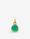 Monica Vinader Siren Mini 18ct Rose Gold-plated Vermeil Silver And Green Onyx Pendant In Green