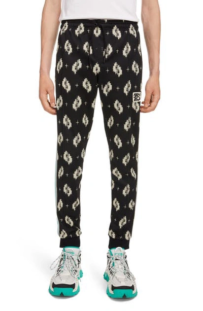 Kenzo Abstract Print Cropped Track Trousers In Black