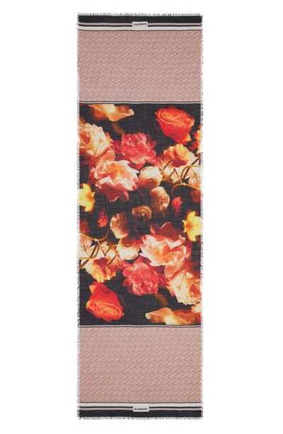 Burberry Women's Floral & Monogram-print Scarf In Copper