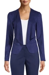 Anne Klein Drape Front Faux Suede Jacket In Distant Mountain