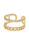 ETTIKA CUBIC ZIRCONIA ROPE RING,R344.CLR.G