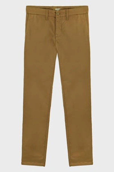 Carhartt Sid Cotton-blend Chino Trousers In Brown
