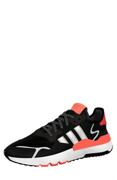 Adidas Originals Nite Jogger Sneaker In Black/ White/ Red S18