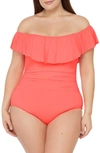 La Blanca Off The Shoulder One-piece Swimsuit In Bird Of Paradise