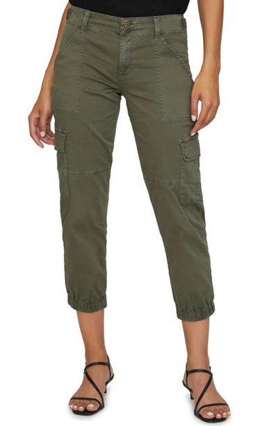 Sanctuary Squad Crop Stretch Cotton Joggers In Aged Green