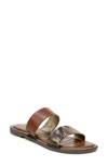 Sam Edelman Gala Two Strap Slide Sandal In Hazelnut/ Dark Brown Leather