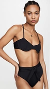 Mara Hoffman Carla Knotted Bikini Top In Nero
