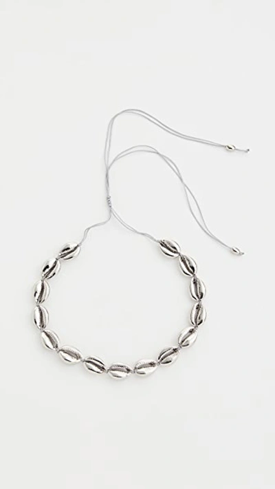 Tohum Large Puka Shell Necklace In Silver