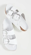 BIRKENSTOCK ARIZONA BIG BUCKLE SANDALS WHITE,BIRKE30162